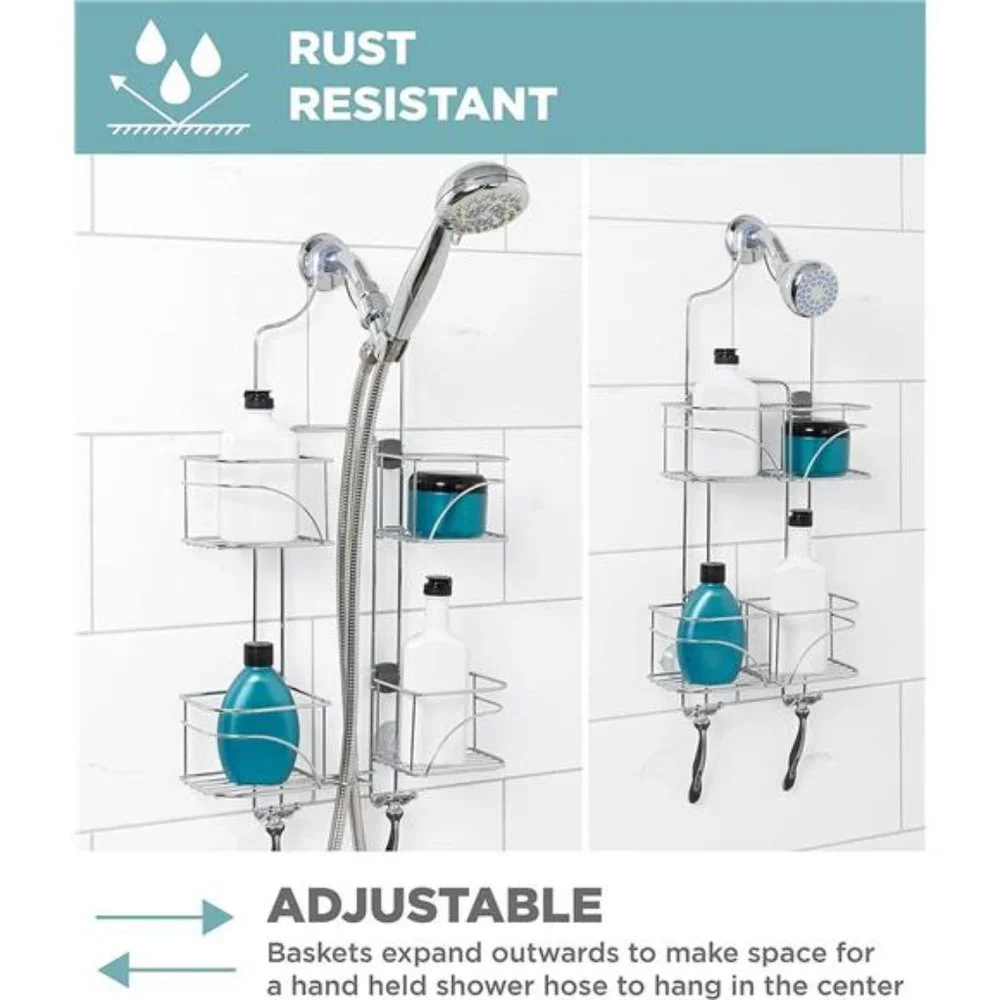 Hanging Shower Caddy, Over the Shower Head Bathroom Storage, Made for Handheld